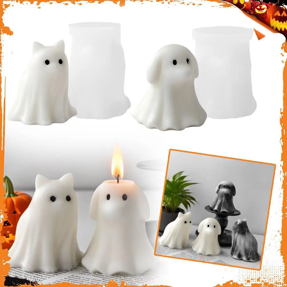 قوالب شموع الهالوين، قالب سيليكون على شكل قطة جرو، قوالب راتنجات الإيبوكسي اللطيفة، لوازم حرفية، قوالب صنع الصابون