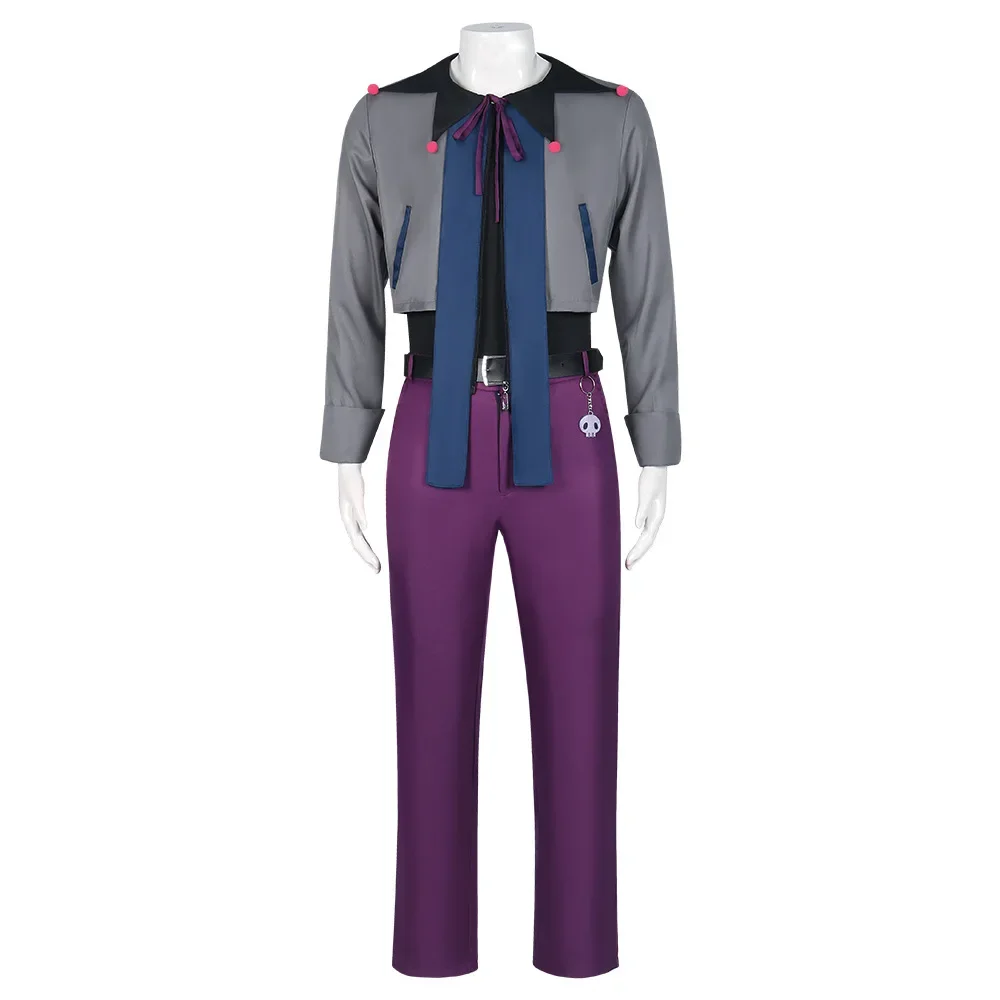 Anime BLUE LOCK Reo Mikage Cosplay Costume Halloween Role Play Uniform Men Black Cute Casual Wear Purple Daily Wig Full Suit