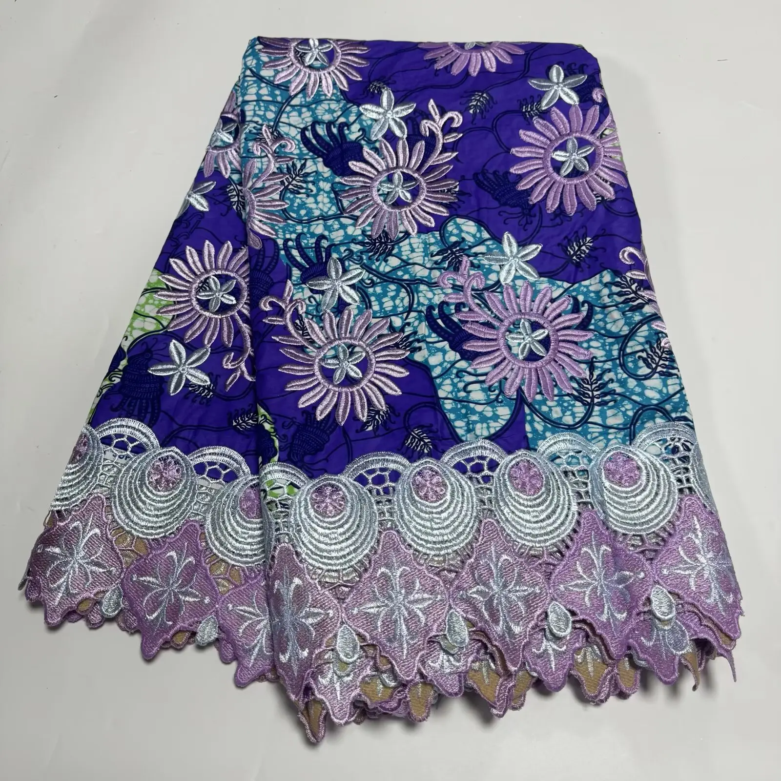 

New African Ankara Wax Guipure Cord Lace Fabric Newest Nigerian Wax Lace for Sew Classics Wedding Party Dress 19A08