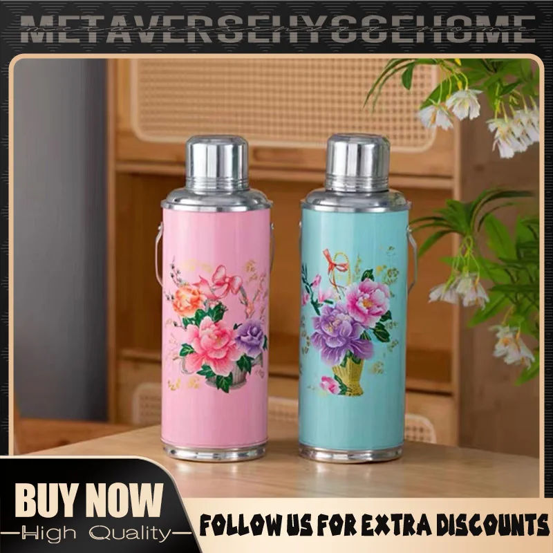 

Chinese Style Kettle Thermos Retro Stainless Steel Heat Preservation Vacuum Flasks Travel Water Coffee Bottle Cup Mug Drinkware