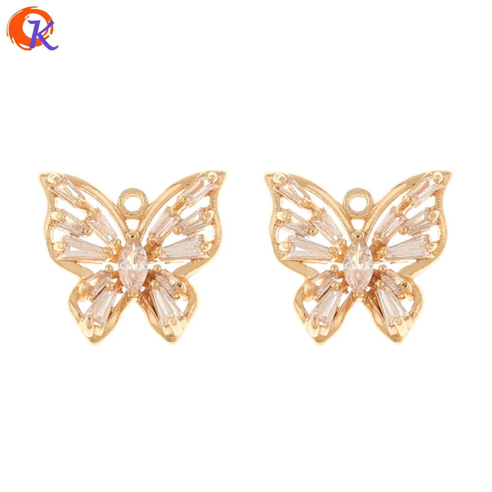 

Cordial Design 20Pcs 14*16MM Jewelry Accessories/DIY Making/Hand Made/CZ Charms/Genuine Gold Plating/Earring Findings/Pendant