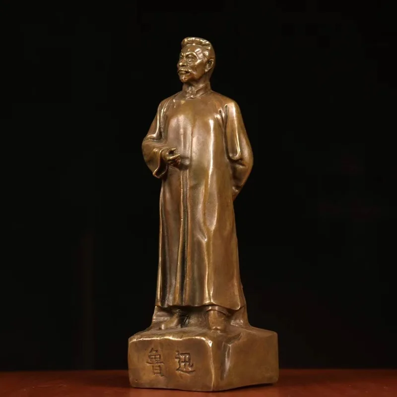 Lu Bronze Statue Home Decoration Lu Xun Standing Figure Zhou Shuren Living Room Office Ornament Craft Brass