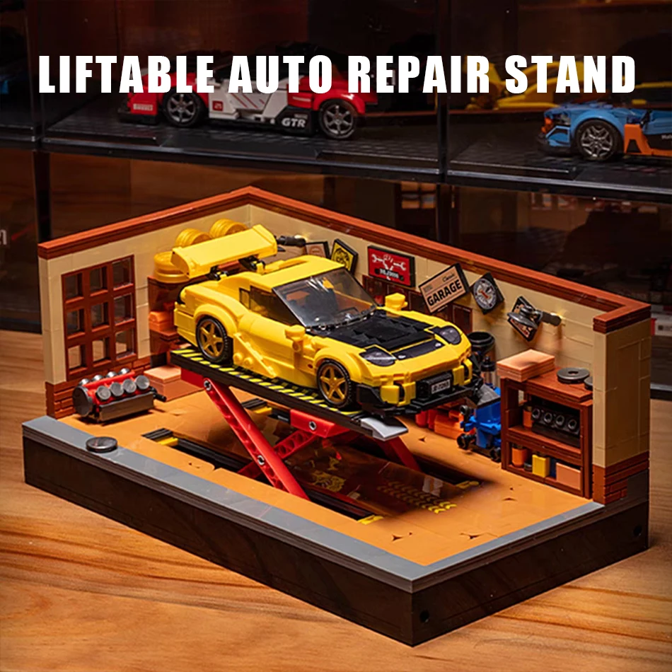 MOC City Speed Racer RX – blocs de construction de modèle de voiture de sport, Architecture technique de Garage rétro, briques à monter soi-même, jouet pour enfants et adultes, cadeau