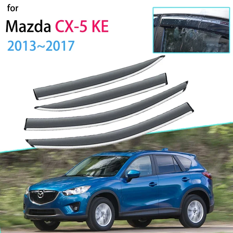 Windows Visors for Mazda CX-5 CX5 KE 2013~2017 2014 2015 2016 Deflector Awning Sun Rain Winshield Shades Guard Car Accessories