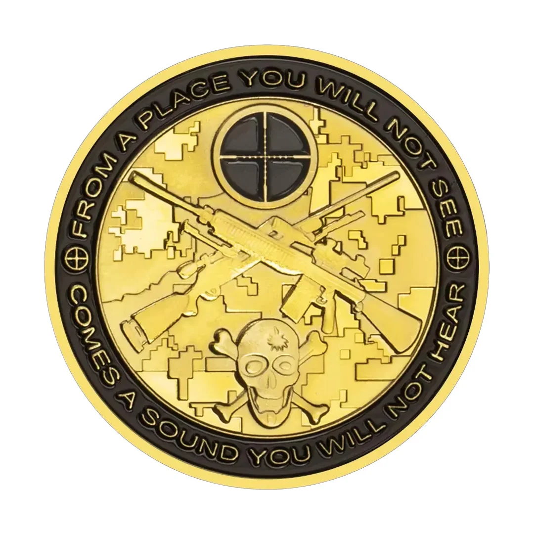 يمكنك الجري، ولكن سوف تموت فقط عملة تذكارية مطلية بالذهب المتعبة عملات تذكارية لقناص الجيش الأمريكي #2