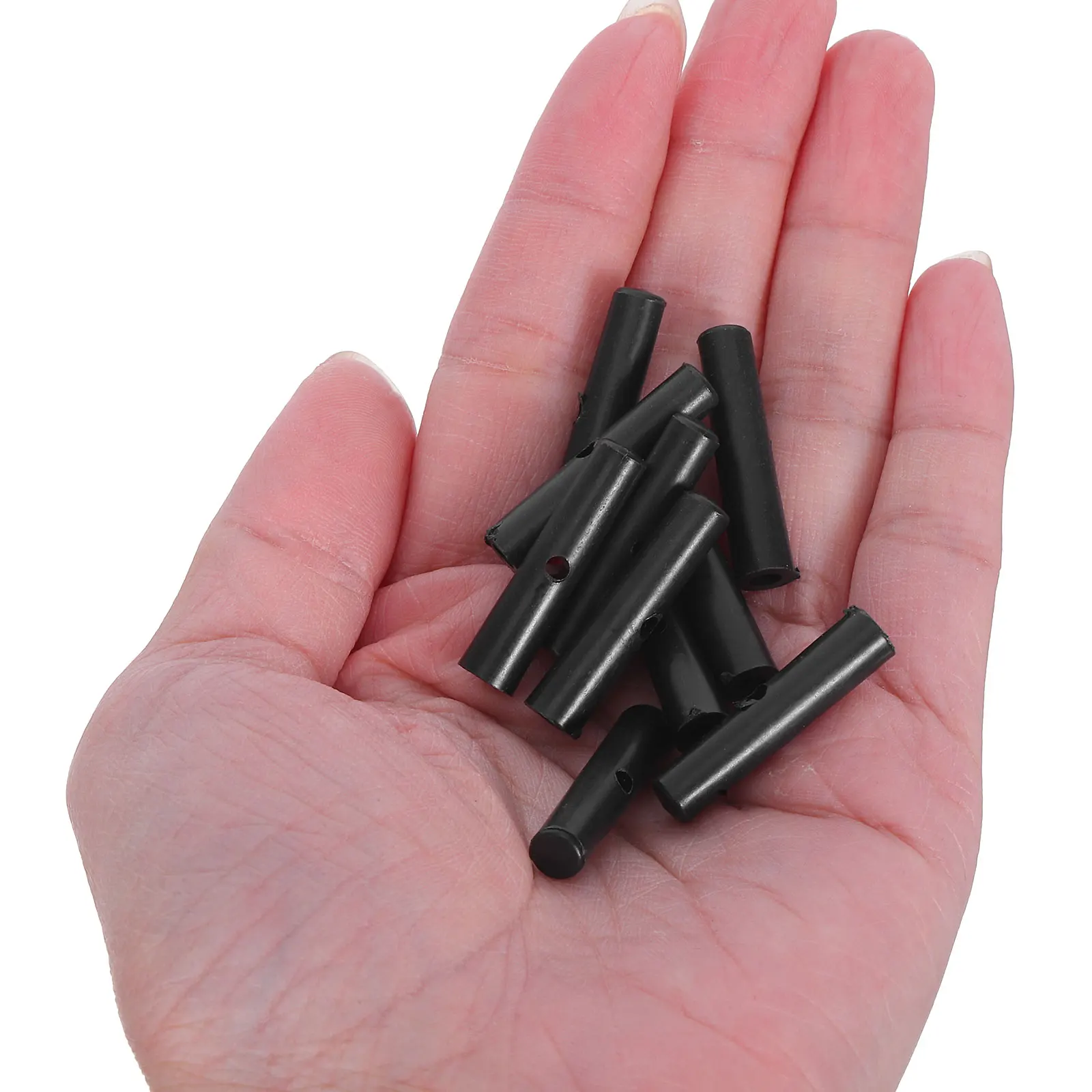 

10 Pcs Umbrella Folding Ribs Repair Parts Replacement Tail Beads Black Accessories