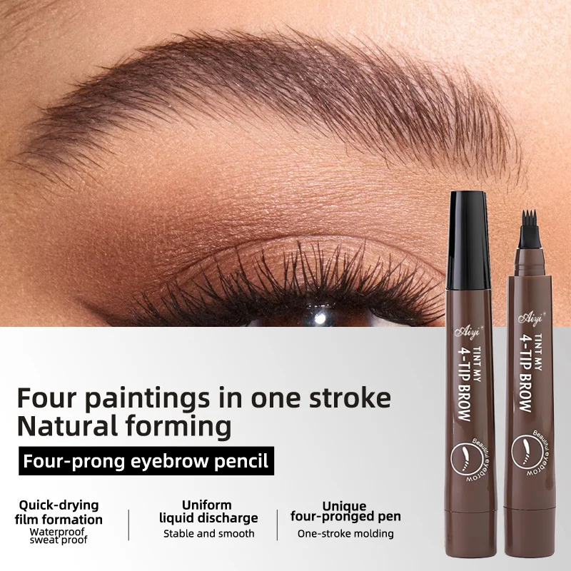 ปากกาเขียนคิ้ว 4 ชิ้น 4 ชิ้น - เอฟเฟกต์ไมโครเบลดกันน้ํา, จังหวะผมละเอียดเป็นพิเศษ, ติดทนนาน, ป้องกันรอยเปื้อน
