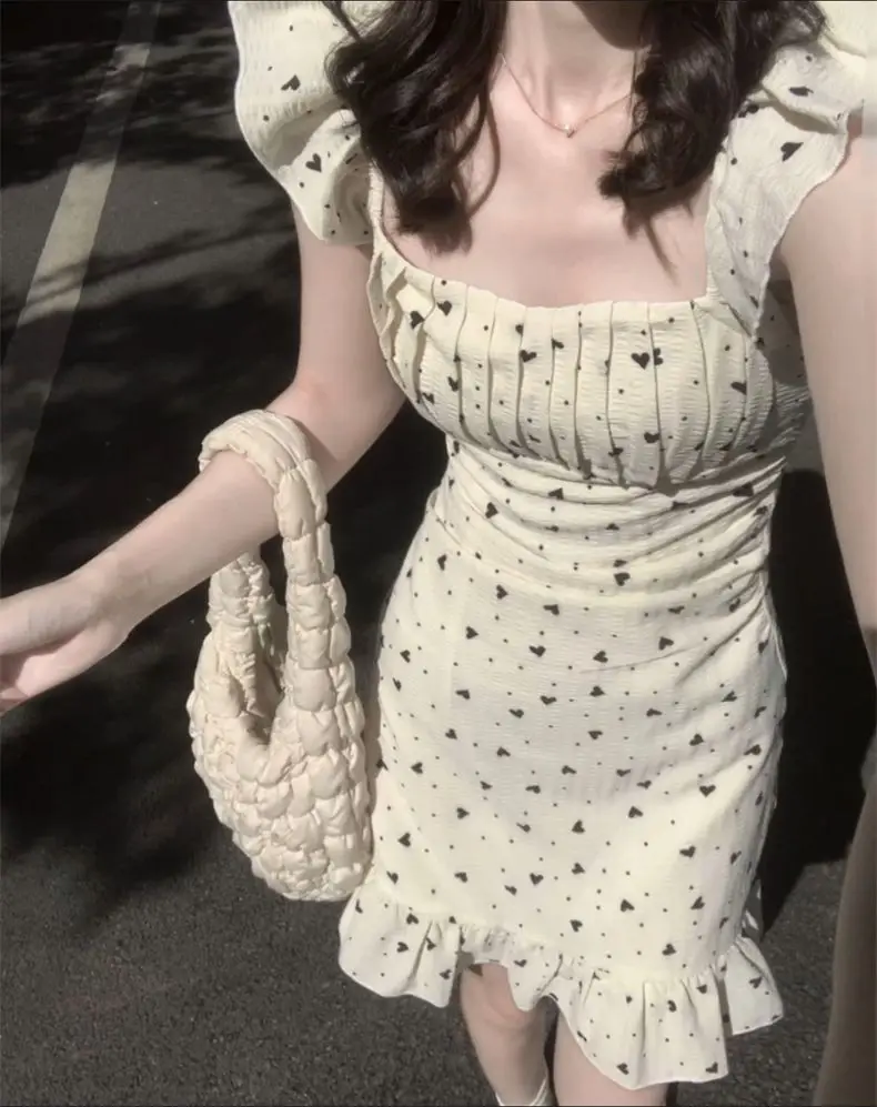 Sukienki Bez Rękawów Damskie Sukienka Letnia w Stylu Milkmaid Szyfonowa Marszczona Z Marszczeniami Z Efektem Marszczenia Z Marszczeniami i Falbankami Z Wstążkami Kokardą Prosta