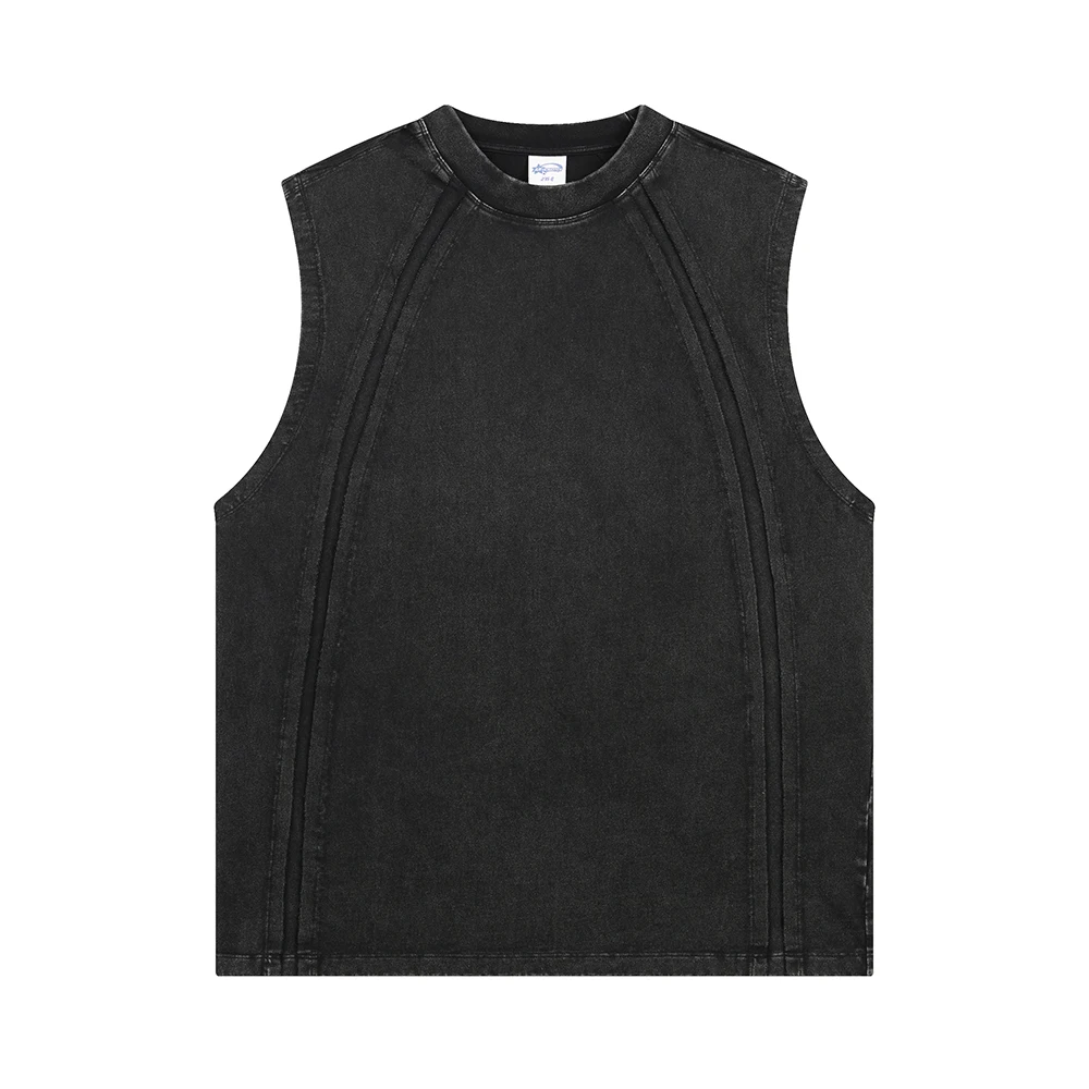 Retro 2026 Summer Patchwork Batik Washed Cotton Tank Tops For Men Unisex Sleeveless Tees