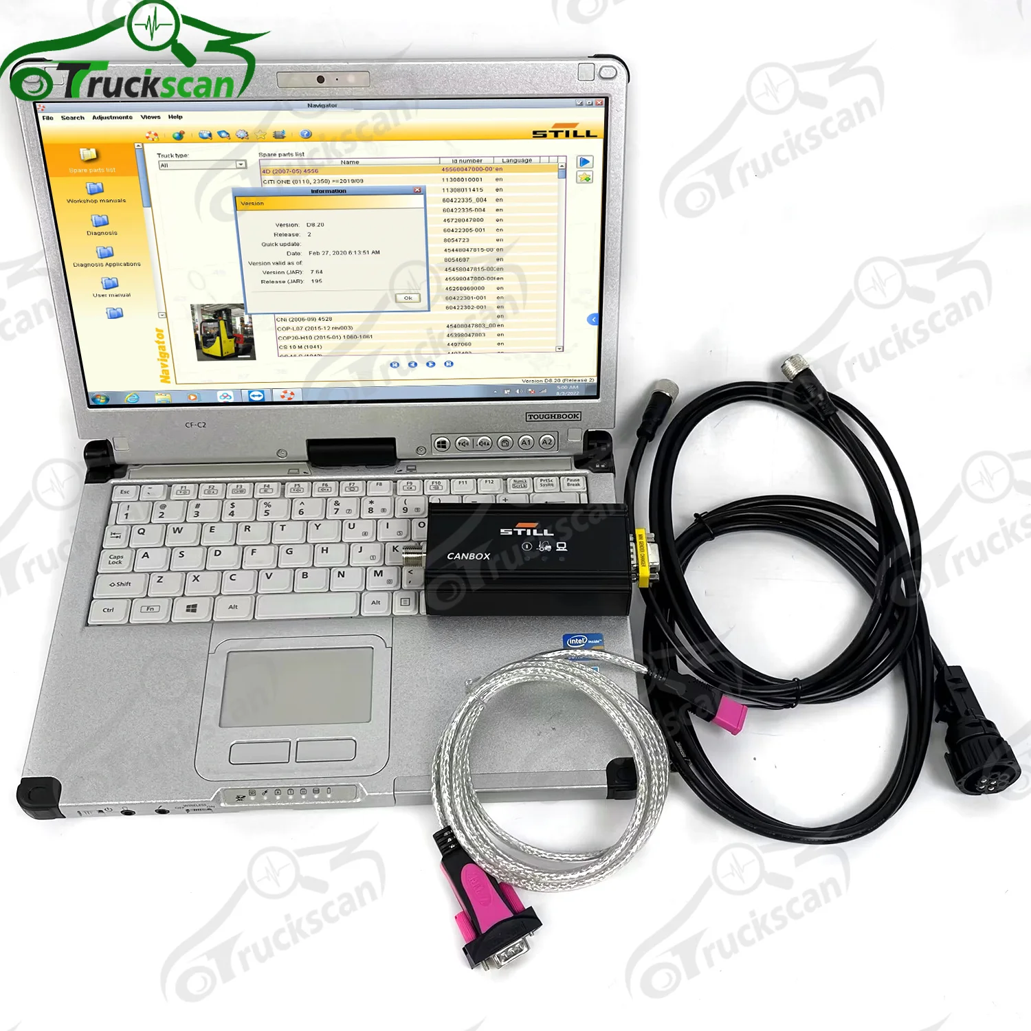 

Инструменты для сканера вилочного погрузчика для Still Incado Box 50983605400, диагностический комплект кабелей для Still Interface Canbox STILL и ноутбука cf19