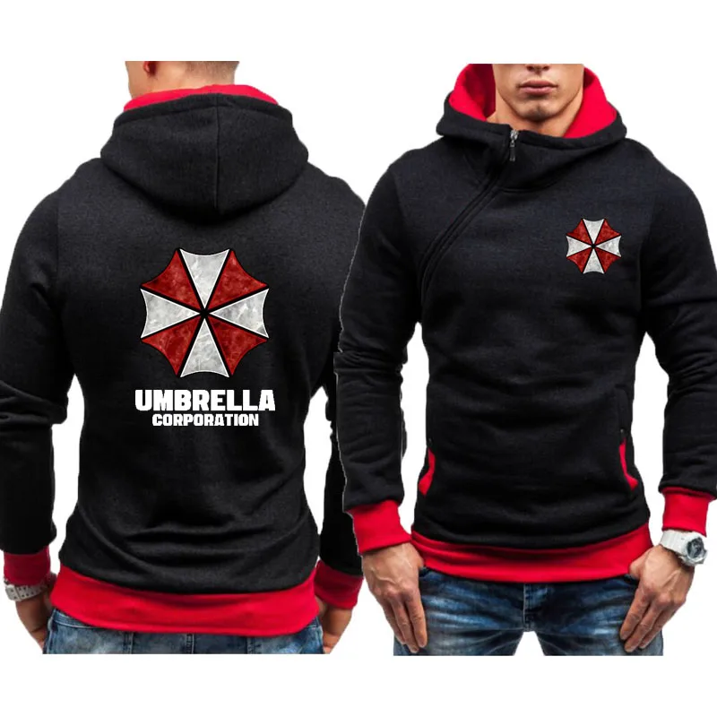 Spring Autumn Hoodie Sweatshirt Umbrella Corporation Print Men Streetwear Fleece Zipper Hooded tracksuit  Harajuku Pullover