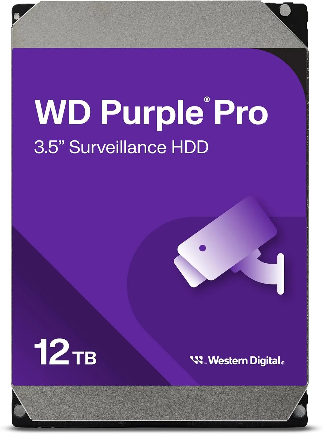 Western Digital 12TB WD Purple Pro Surveillance Internal Hard Drive HDD - SATA 6 Gb/s, 256 MB Cache, 3.5" - WD121PURP