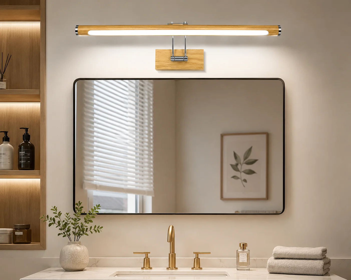Moderne 15W LED Badezimmer-Waschtischleuchte 40-50cm Wandleuchte Antibeschlag-Spiegellampe für Make-up-Beleuchtung