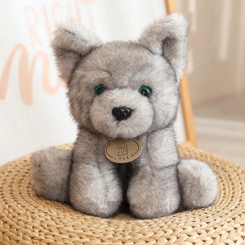 22CM Cute Little Husky Plush Toy with a Sitting Posture and Multiple Colors of Soft Puppy Dolls Is a Perfect Gift for Children