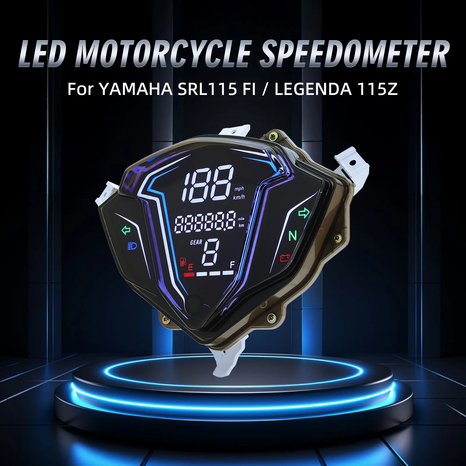 SS Motorcycle Instrument Meter Speedometer Odometer Dashboard Fuel Gauge with Voltage Alarm for YAMAHA SRL775 FI LAGENDA 115Z