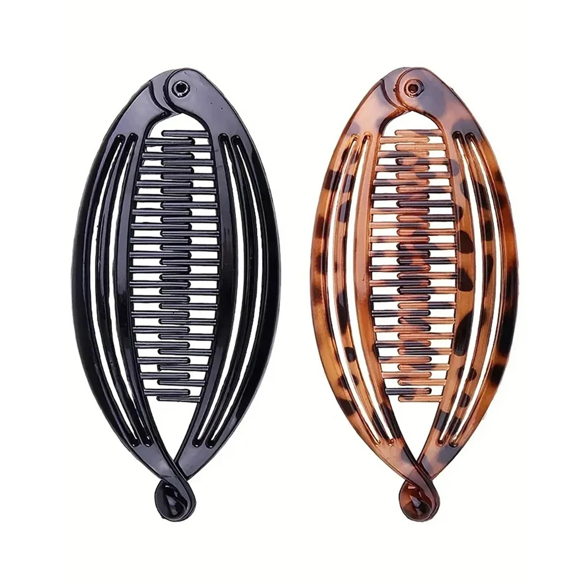 3/4 Piece Set of Fashionable and Versatile Leopard Print Shiny Banana Clips and Fish-Shaped Hair Clips, Suitable for Ponytails and Curly Hair, Casual Women's Hair Accessories for Parties, Balls, Formal Wear, and Outings