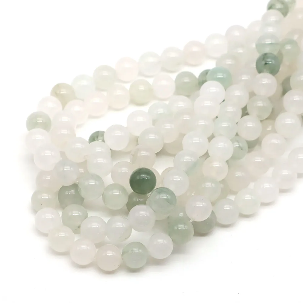 1 Strand 4/6/8/10mm Natural Tianshan Jades Stone Beads Round Loose Beads for Jewelry Making DIY Bracelet Necklace Accessories