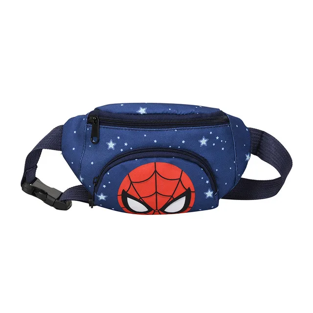 Disney Spiderman Anime Figure Official Fanny Pack for Child Banana Bag Iron Man Girl Waist Pack Pu Handbag for Boy Chest Bags