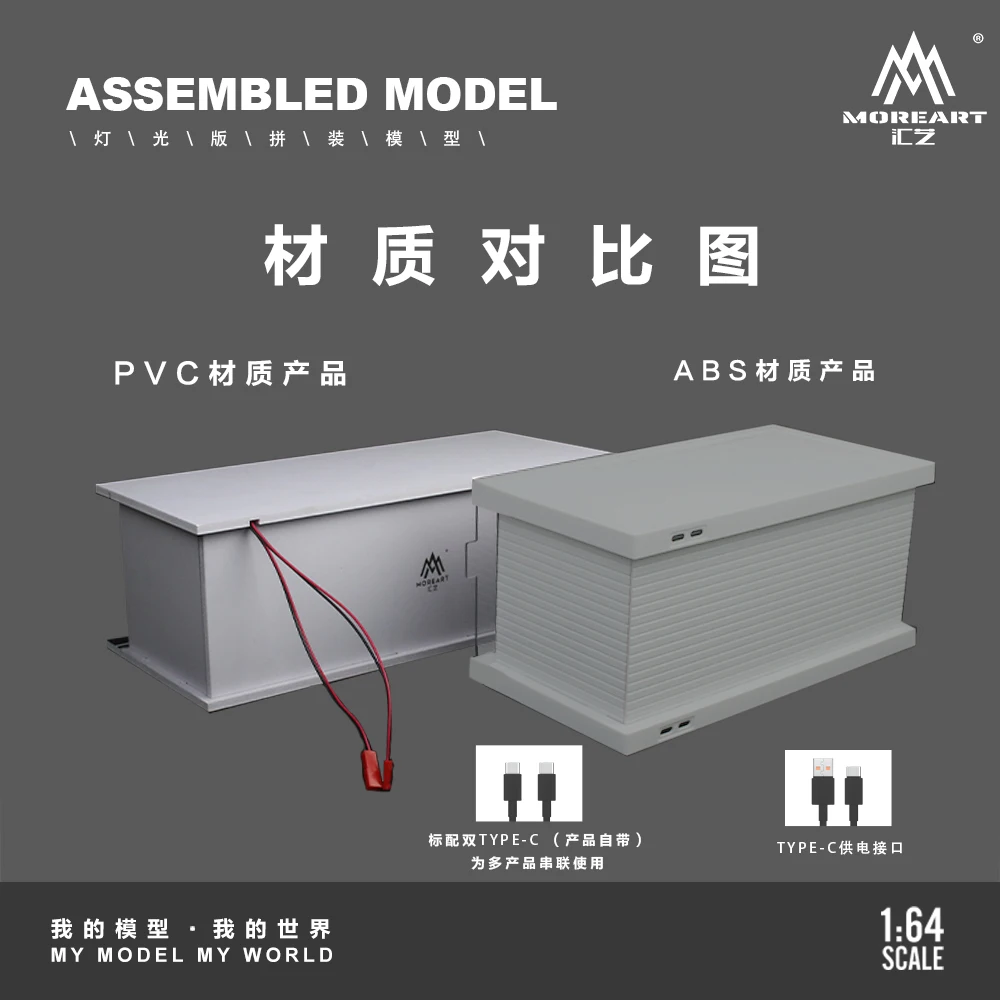 MoreArt 1/64 modello di auto in lega parcheggio sotterraneo versione A/B/C/D versione illuminazione a LED set di scene di assemblaggio/spedizione in aprile