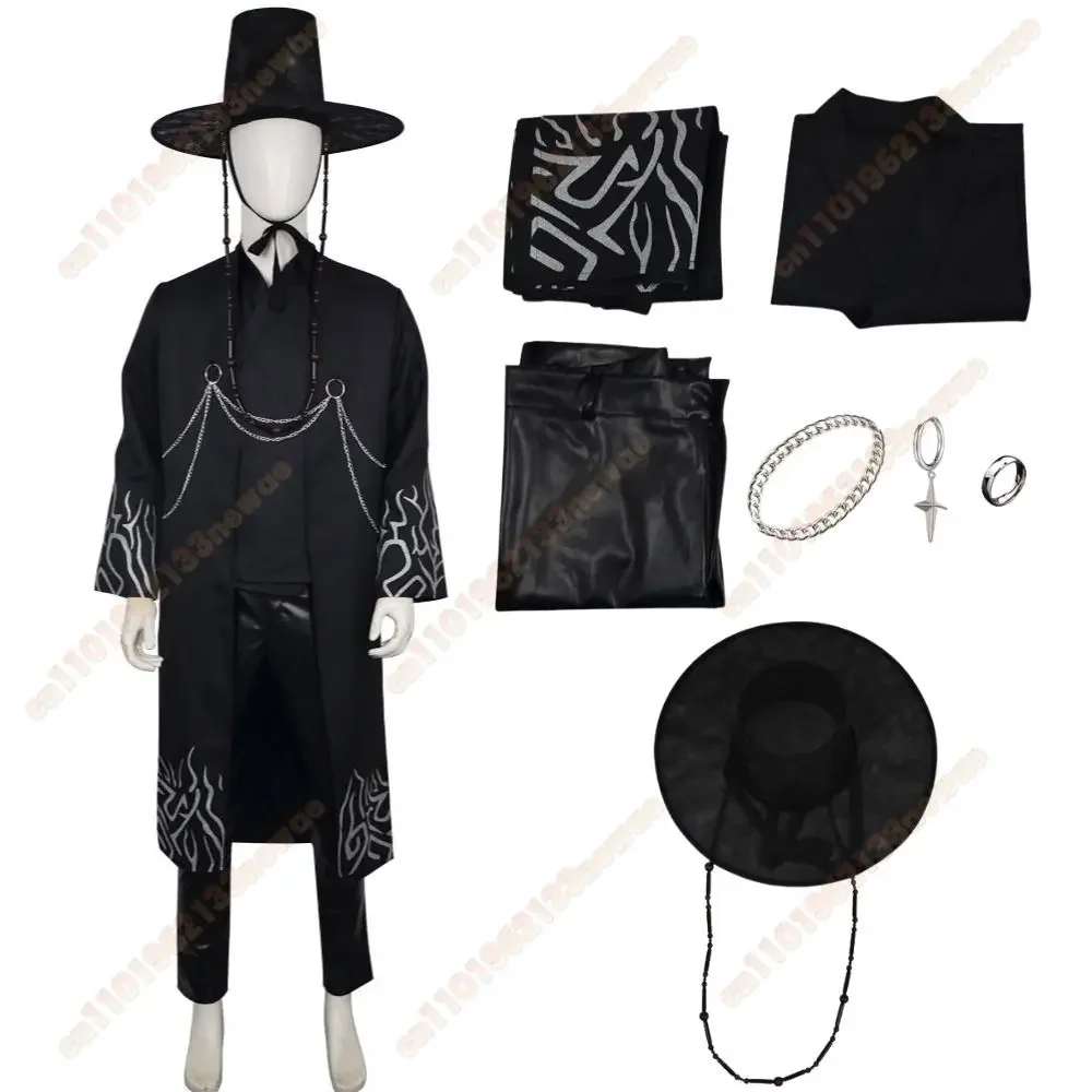 

Demon Hunters Kpop Jinu Cosplay Saja Boys Costume Men Uniform Hat Group Idol Roleplay Outfit Carnival Halloween Disguise Suit
