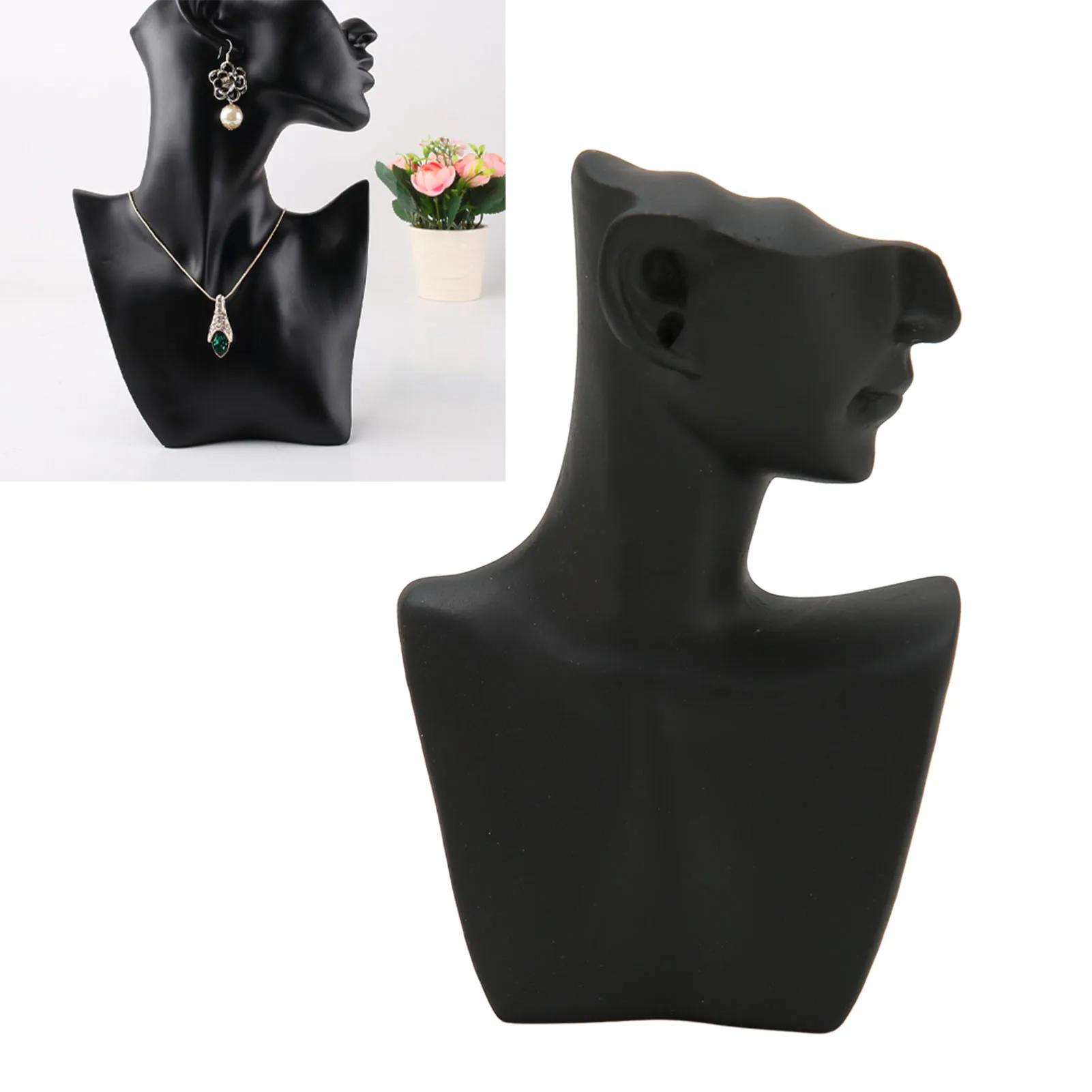

Necklace Display Bust Resin Chain Jewelry Display Mannequin Stand for Pendant Earring S Black Jewelry Display Mannequin Bust