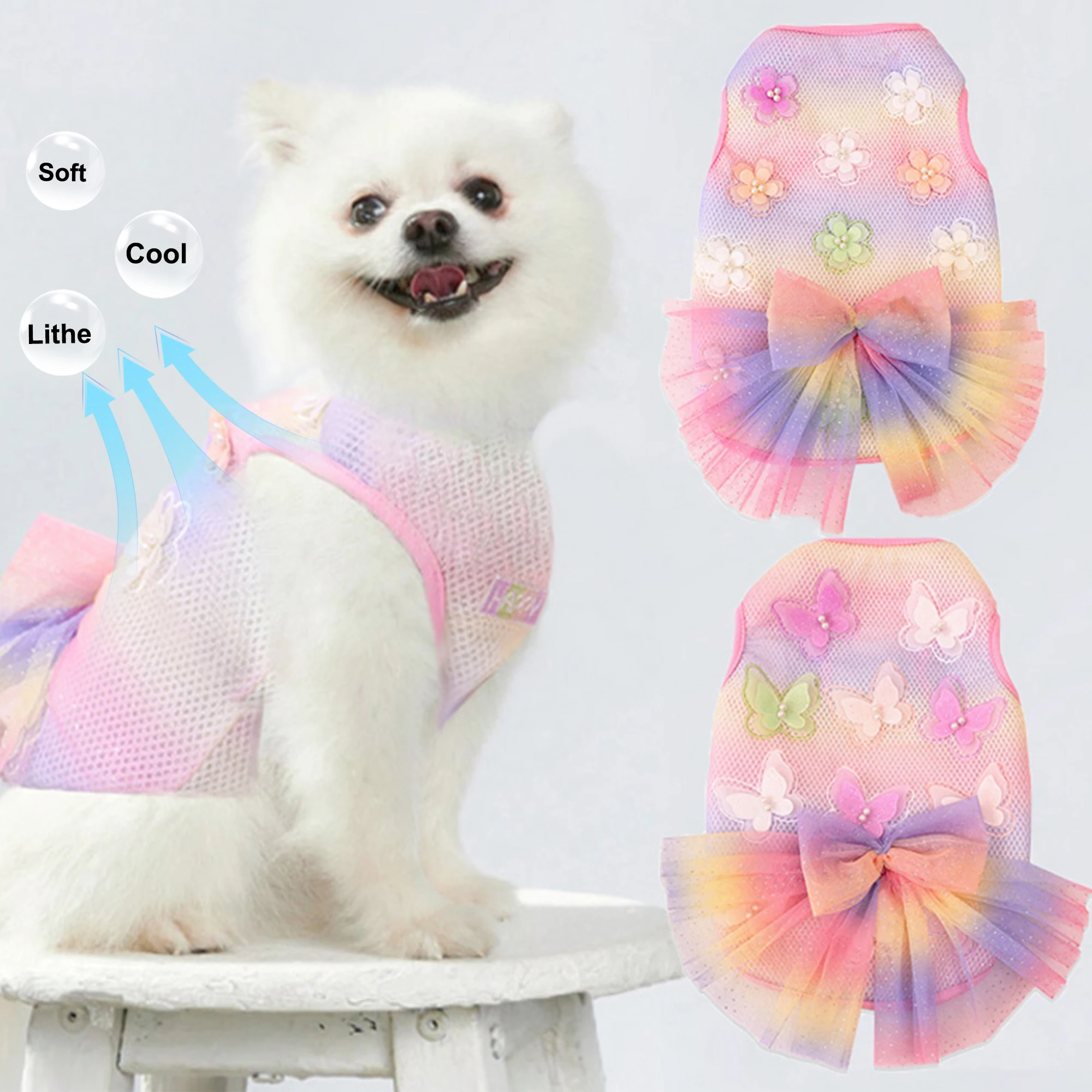 

Dog Princess Dress Dog clothes Pet Wedding Outfit Dress for Small Dogs Cats Puppy Birthday Party Supplies