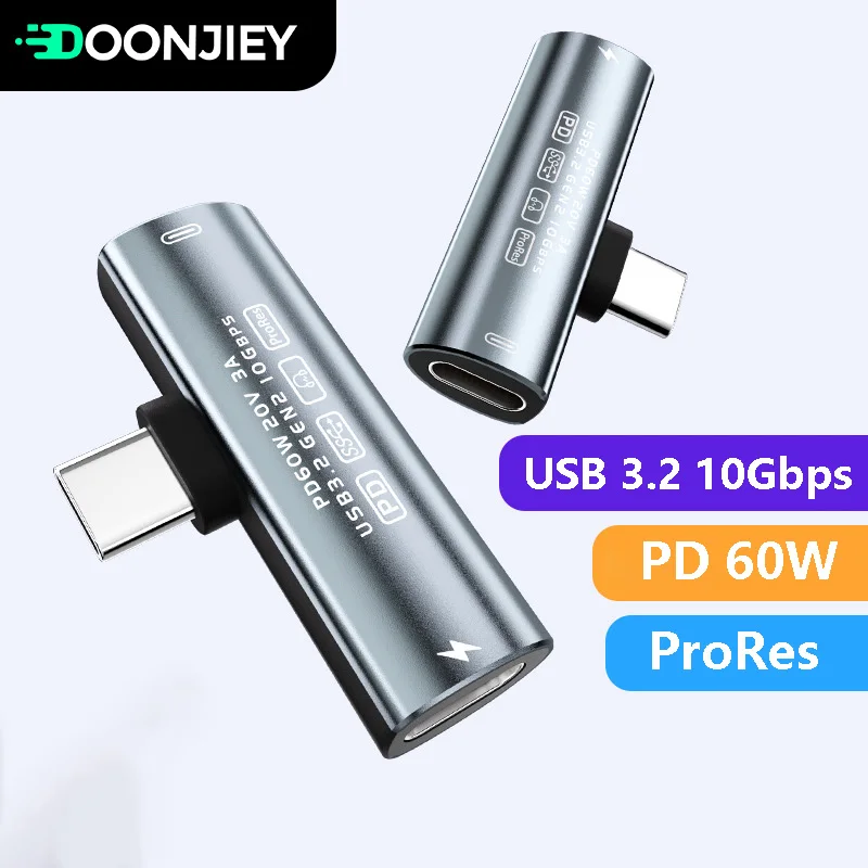Adapter audio 2 w 1 typu C PD60W USB C na podwójny konwerter ładowania typu c Kabel USB3.2 10 Gb/s Transfer danych Złącze USB-C