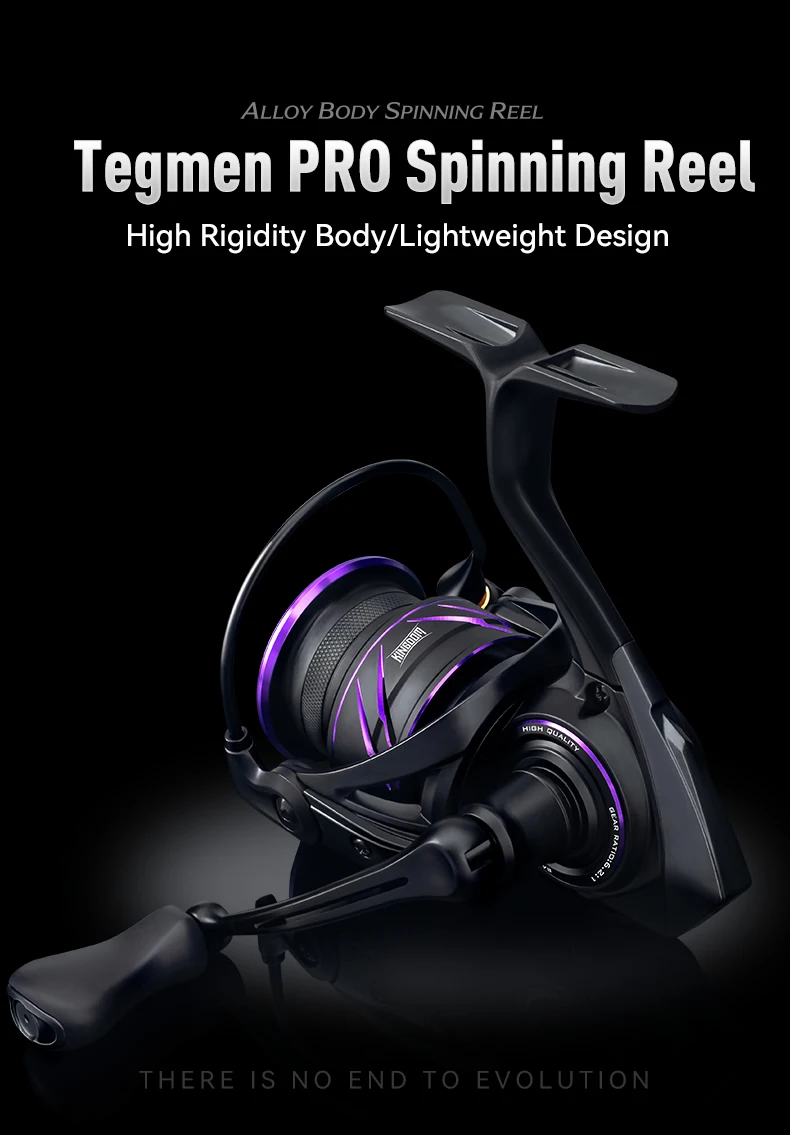 Kingdom Tegmen Pro 6,2:1 High Speed Übersetzungsverhältnis Spinning Angelrolle 9 kg Max Drag 8+1BB Ultraleichte 2500 2500 3000 Angelrolle – Detail 2