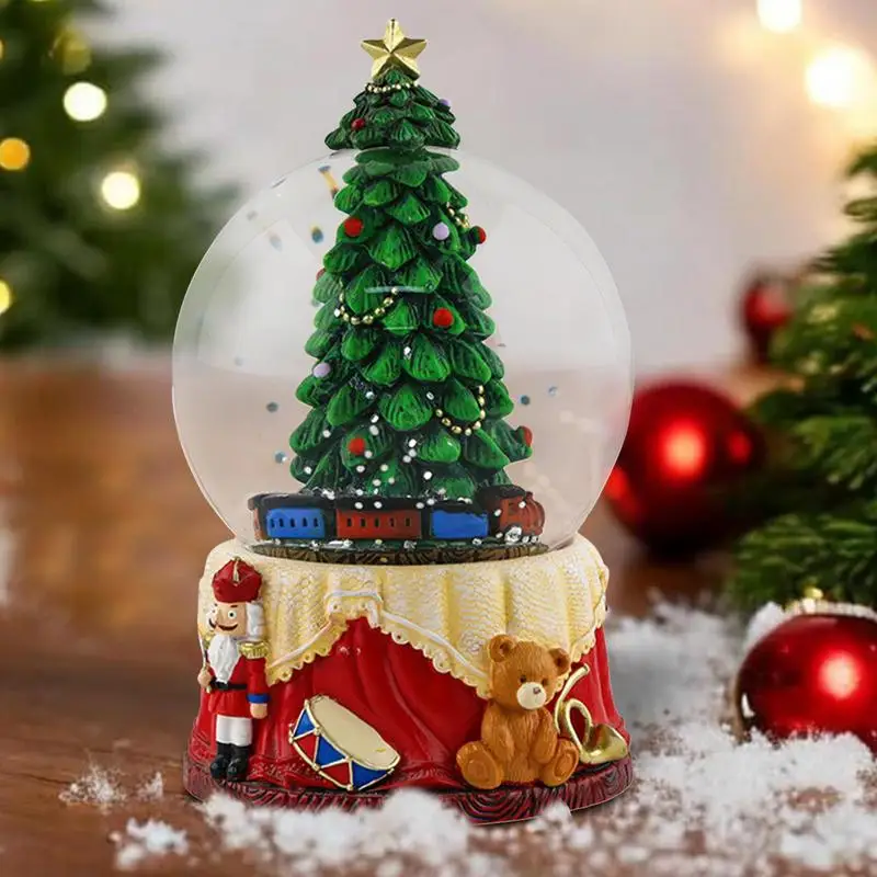 Christmas Snow Globe Cute Water Globe Cartoon Tabletop Figurine Creative Water Globe Swirling Glitter For Adults Kids Gifts