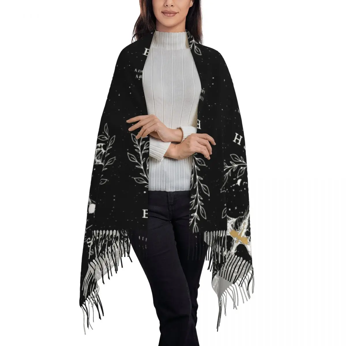 Fourth Wing Basgiath War College Scarf Tassel Scarves Women Soft Warm Shawls and Wraps Long Fall Winter Shawl Wrap