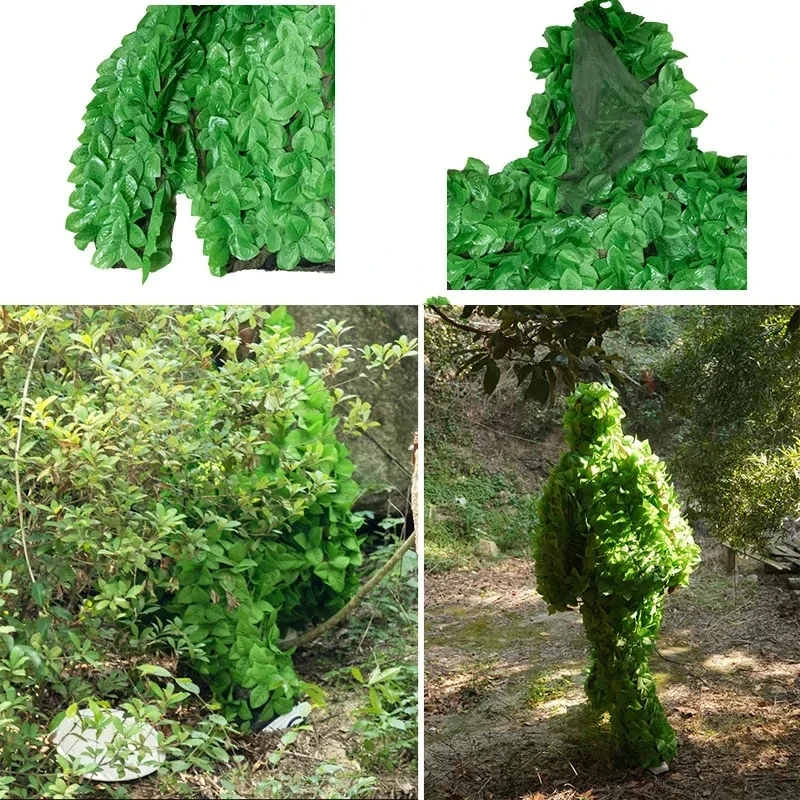 Men Women Hunting Ghillie Suit Outdoor CS Leaves Camouflage Hunting Clothes Bionic Camouflage Clothing Training Tactical Clothes image 4