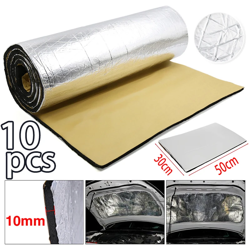 

5/10PCS Car Hood Engine Firewall Heat Mat Deadener Insulation Mat Proofing Deadening Insulation Car Insulation Silent 50*30cm