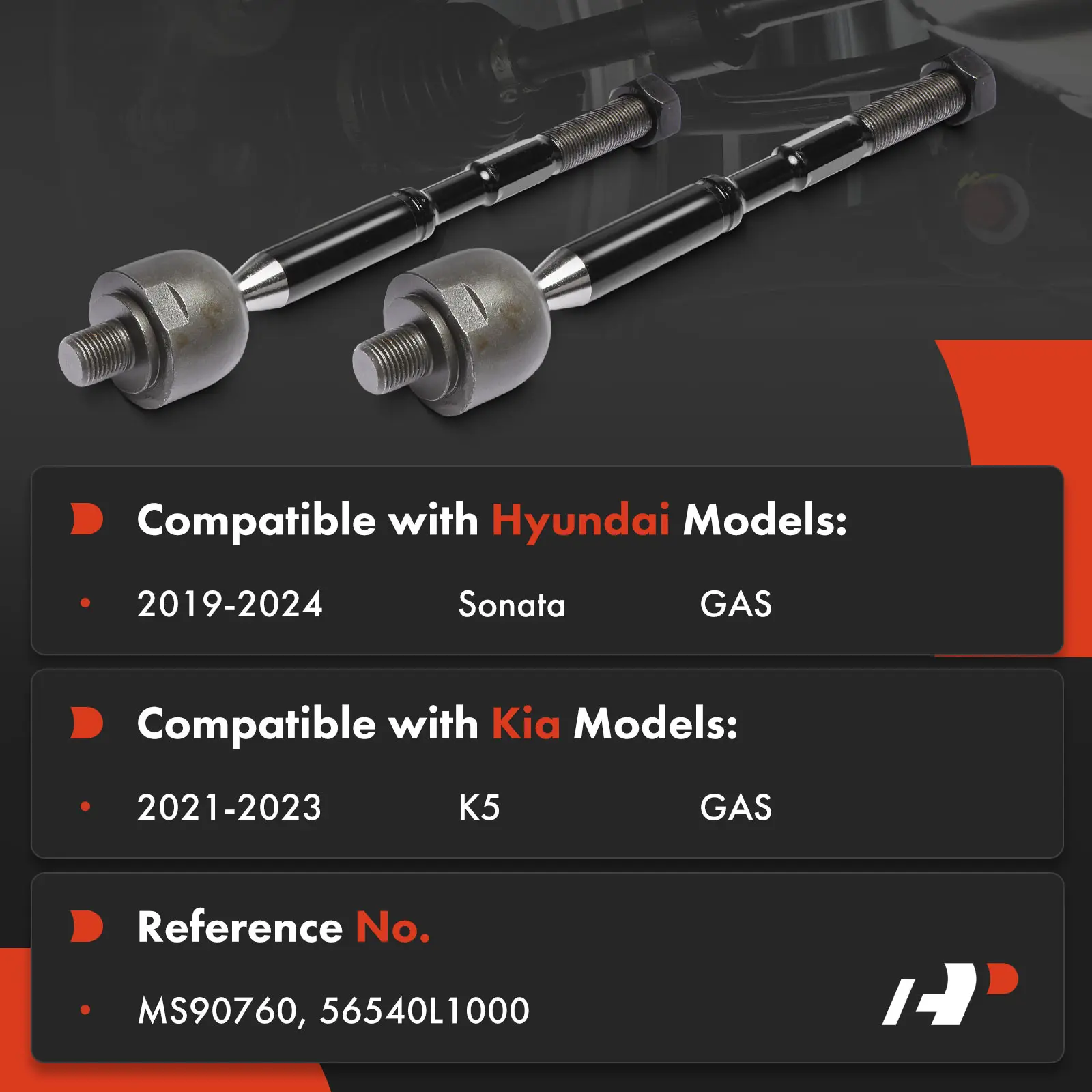 A-Premium 2x Front Inner Tie Rod End for Hyundai Sonata 2019-2024 Kia K5 2021-2023
