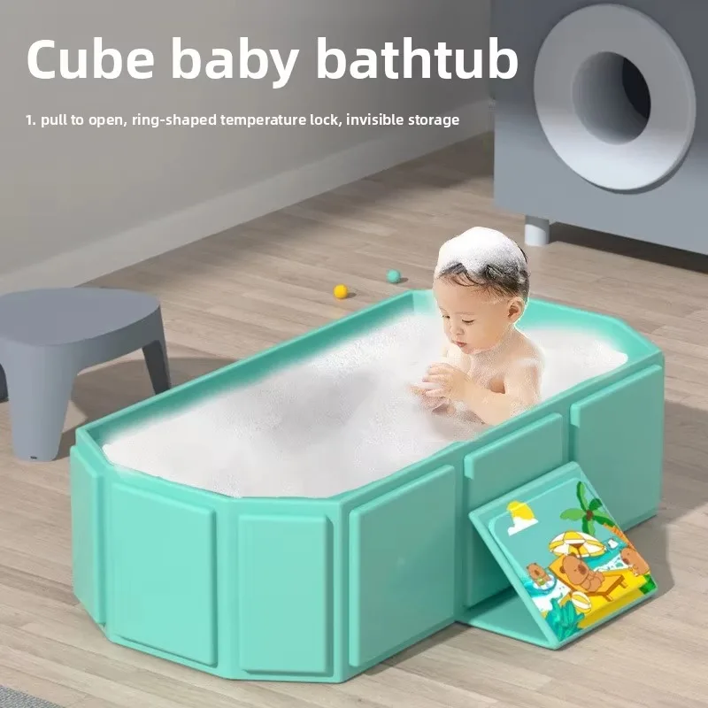 3歳未満の赤ちゃん用折りたたみ式浴槽-家庭用＆屋外用-新生児水泳ゲーム