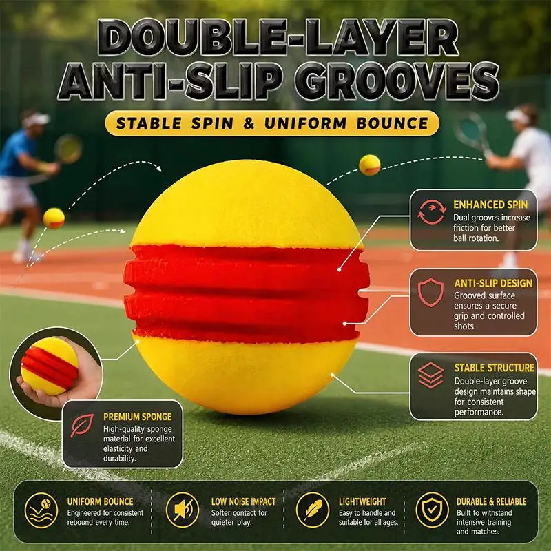 New Pickleball Training Foam Balls 1/3/5Pcs Quiet Low-Impact Sponge Goods for Family Racket Sport Gatherings view 3