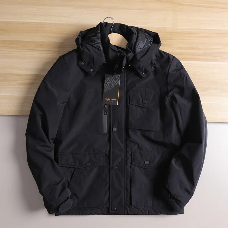 

Мужская уличная повседневная рабочая одежда, парка, хлопковая куртка, ветрозащитная, водонепроницаемая, устойчивая к разрыву, осенне-зимняя теплая модная ур...