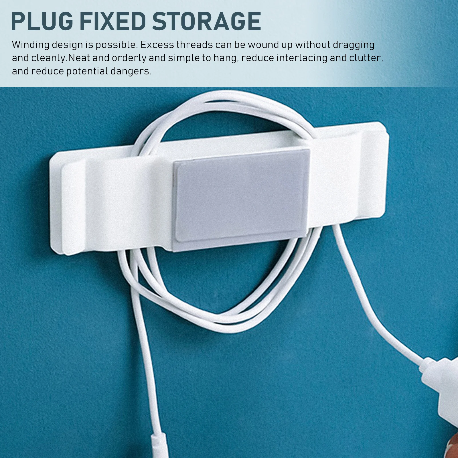 

4Pcs Socket Holder Premium PP Material Wall Mounted Cable Bracket No Punch Needed Power Strip Fixator for Home Office Use