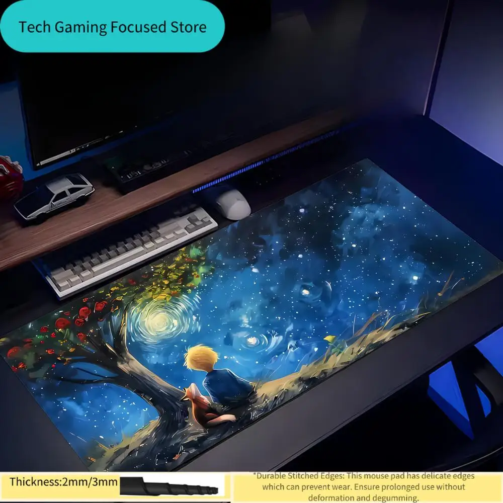 Red, Mouse Starry Pad Desk Mat Office Little Bedroom Prince, Keyboard Accessories Play Sky Rose Mats Table Pad