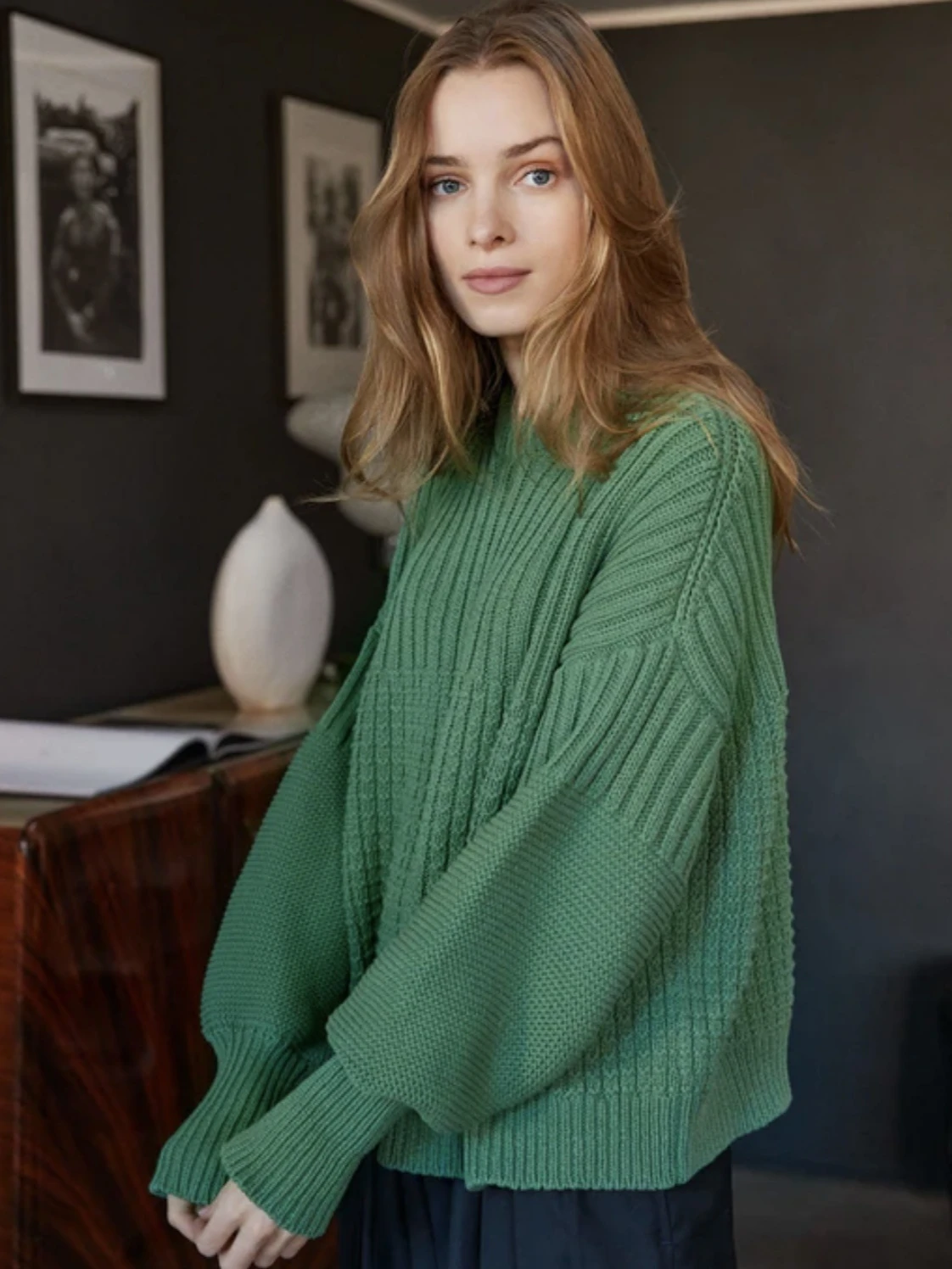 Suninheart 2024 Autumn and Winter Knitted Suit Sweet Solid Color Loose Sweater Sexy Slim Shorts Set
