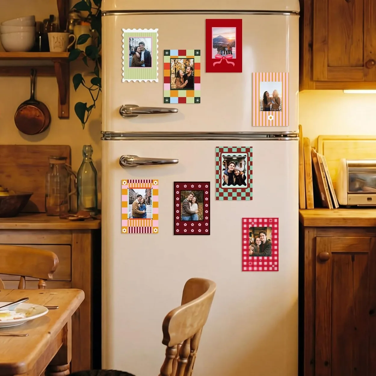 8-teiliges Set magnetischer Rahmen für den Kühlschrank, kompatibel mit 2×3-Zoll-Polaroid-Minifotos, magnetische Dekoration für den Kühlschrank – Detail 5