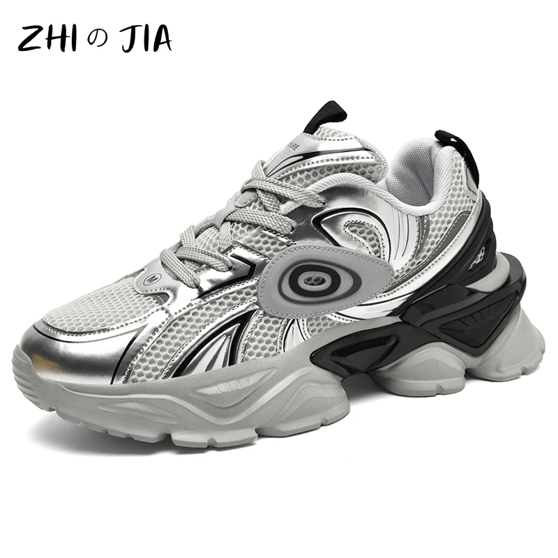 

2025 New Fashion and Trendy Shoes Men's Spring Summer Mesh Breathable Thick Sole Elevated Sneaker Casual Matching Footwear