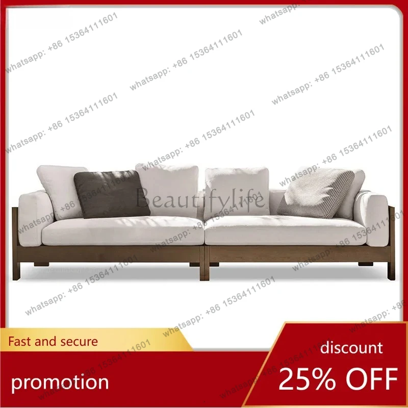 Solid Wood Sofa Set Modern Simple Outdoor Living Room Courtyard Villa Furniture