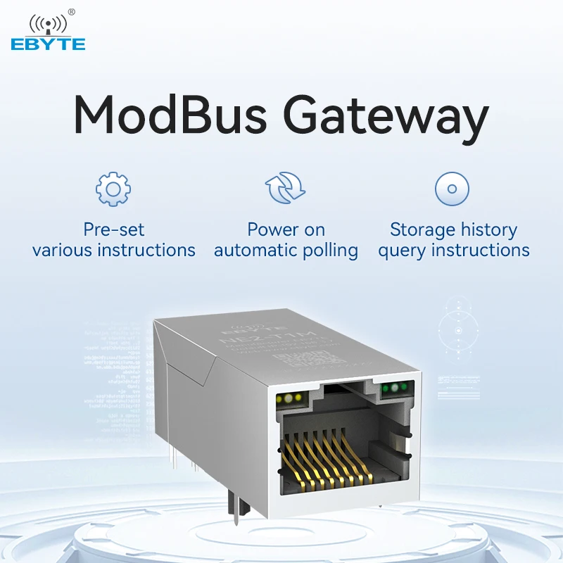 TTL Serial to Ethernet Network Port Module Serial to RJ45 EBYTE NE2-T1M NT1-M Modbus Gateway TCP to RTU IoT MQTT Communication