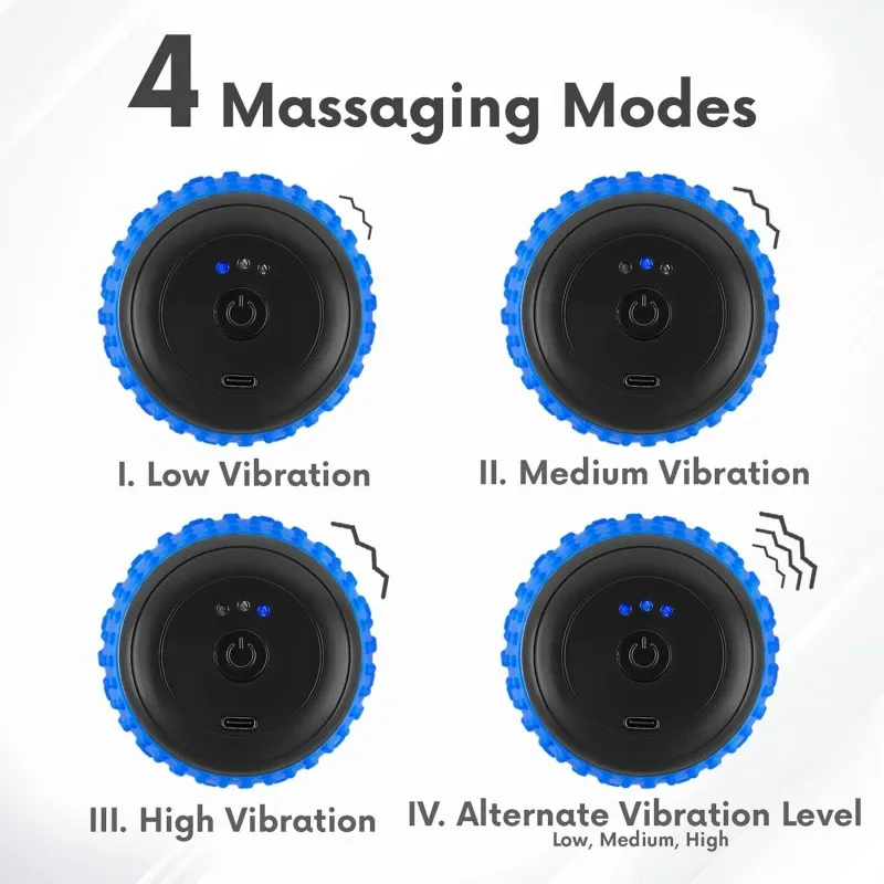 Vibrating Peanut Massage Ball 4 Massage Deep Tissue Point Therapy For Myofascial Release & Muscle Recovery Ball Roller Massager