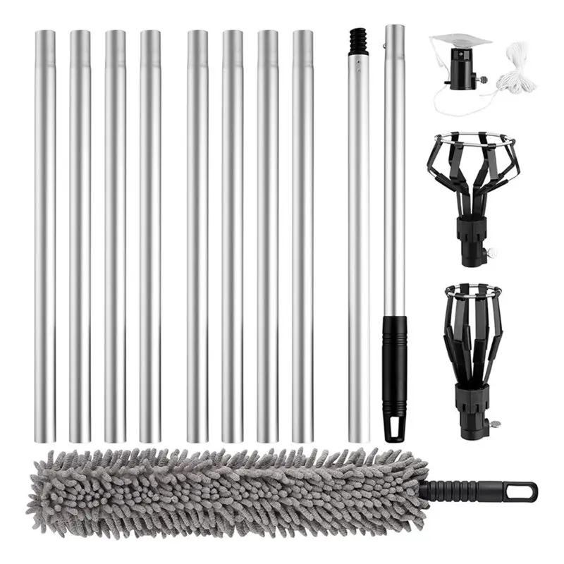 75STO-12FT Light Bulb Removal Tool,Light Bulb Changer For High Ceilings With Baskets, Suction Cup & Extension Poles