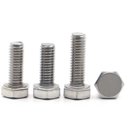 External Hex Hexagon Head Screws with Full Thread M3 M4 M5 M6 M8 M10 M12 304 Stainless Steel Hexagon Head Bolt DIN933