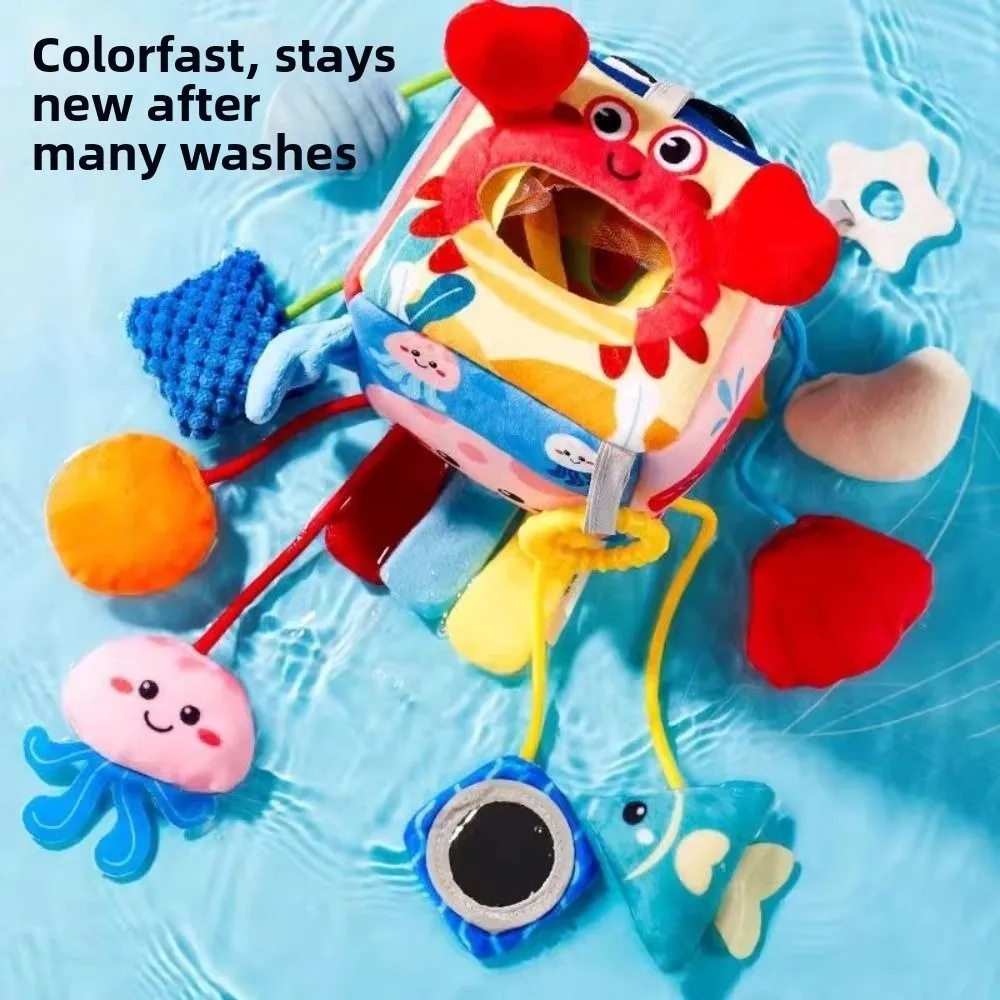 Hochets créatifs pour bébés animaux, peluche douce en forme de crabe, jouet sensoriel en peluche, miroir distorsion, confortable au toucher