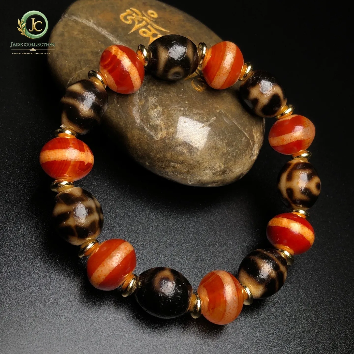 Rare Tibetan Buddhism Agate Many Treasure Totem Dzi Beads Amulet Bracelet Z1924