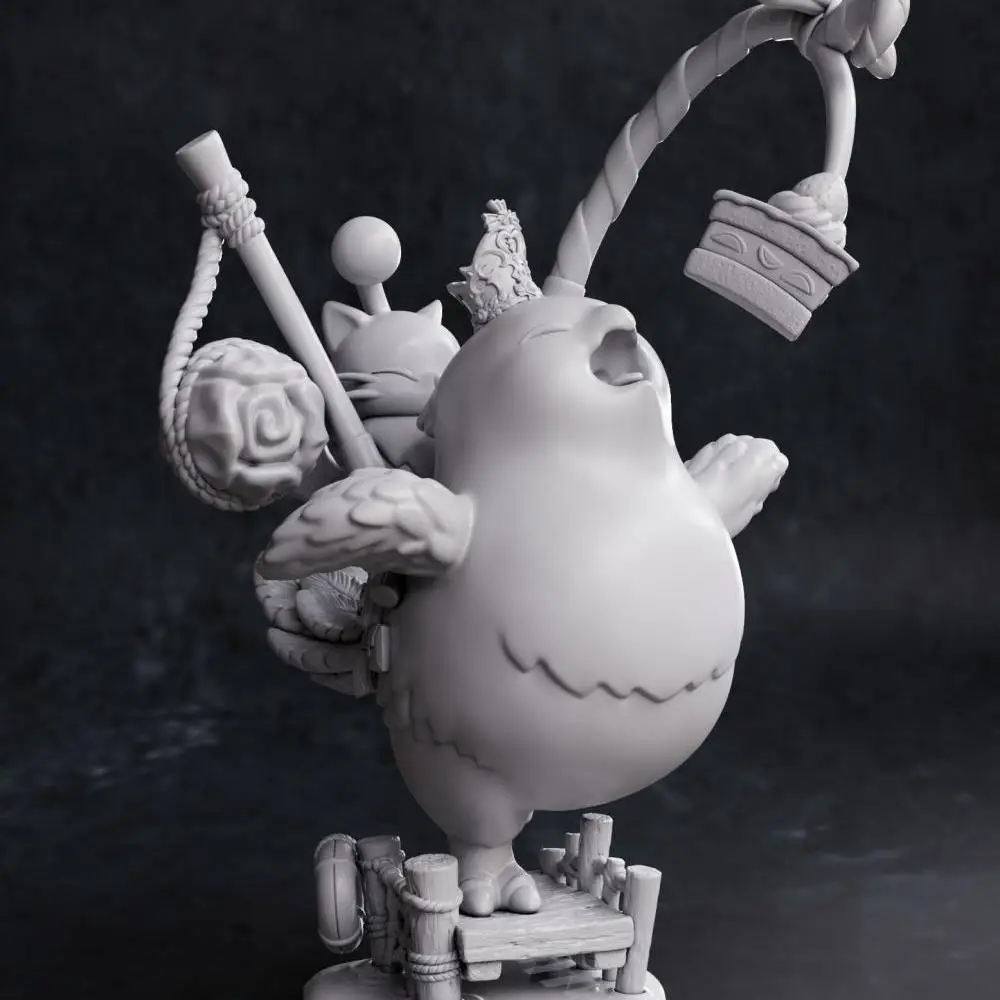 Q Version Cartoon Cute White Blank Resin Model 3d Printed DIY Coloing Self-assembly Figurines Miniatures Decoration Crafts
