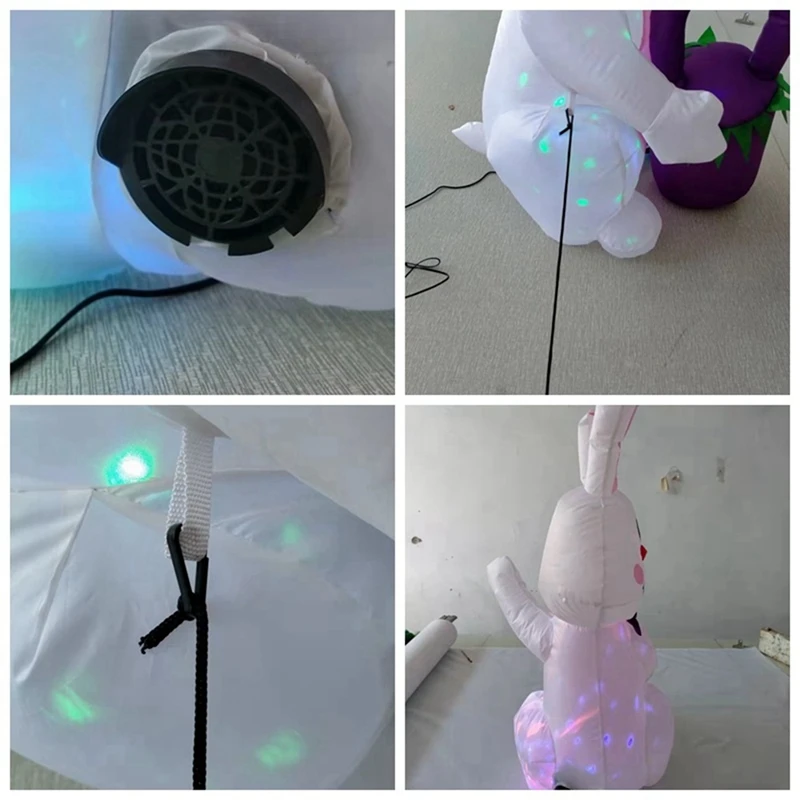 Inflatable Easter Rabbit With LED Lights Inflatable Toys For Outdoor Family Home Party Decoration Ornament